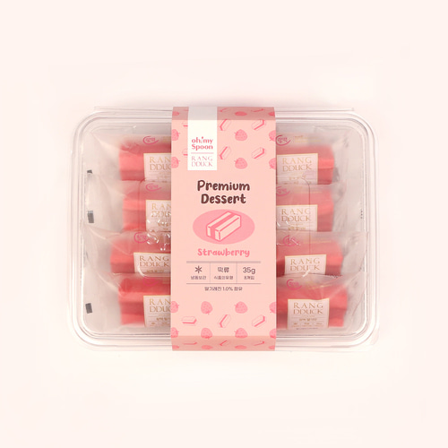 [반값할인] 오마이스푼 랑떡 딸기맛 35g x 8개입 / 온가족 디저트 카스테라떡