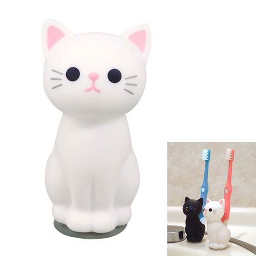 고양이 칫솔 스텐드 - 화이트
