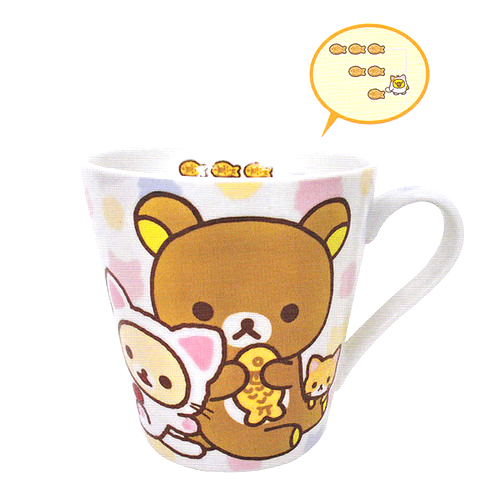 리락쿠마 고양이 머그컵 (화이트) / RK-5518366WH