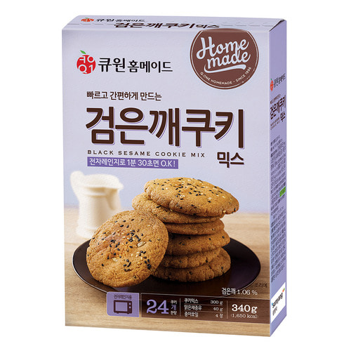 (박스특가/10개입)큐원 검은깨쿠키믹스/ 전자레인지용