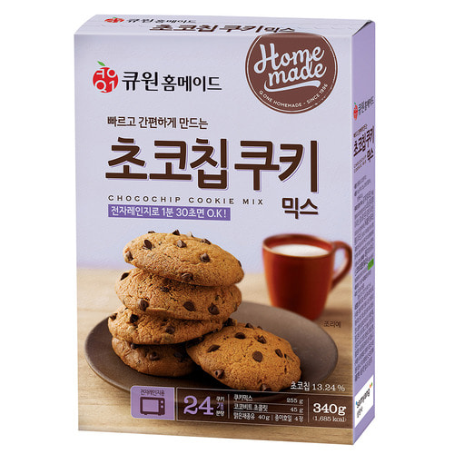 (박스특가/10개입)큐원 초코칩쿠키믹스 한박스 (전자레인지용)
