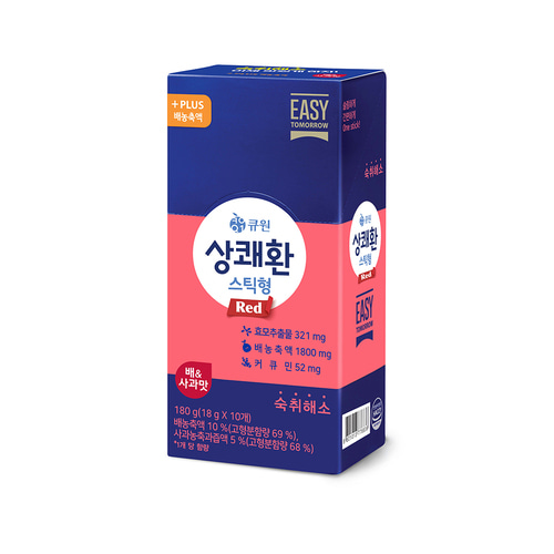 큐원 상쾌환 스틱형 레드 10개입 Red 배&amp;사과맛